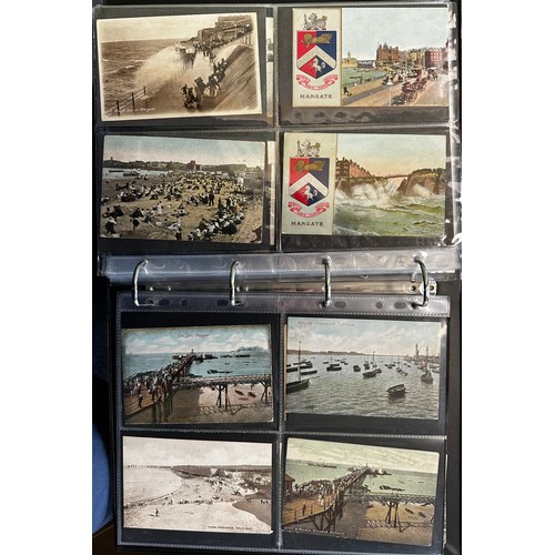 402 - Collection of postcards (216), all sleeved in an album, with good range of topographical cards with ... 