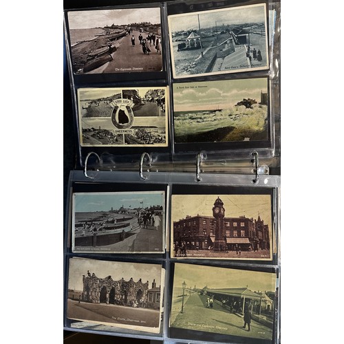 402 - Collection of postcards (216), all sleeved in an album, with good range of topographical cards with ... 