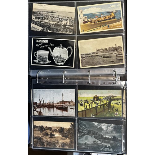 402 - Collection of postcards (216), all sleeved in an album, with good range of topographical cards with ... 