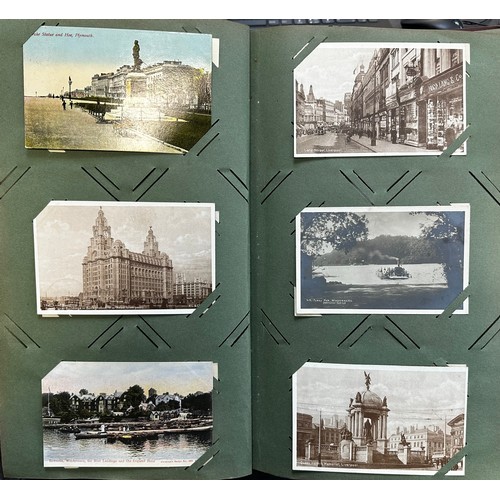 404 - Postcards - World collection (300+), in an old album, with UK and overseas cards including USA. Qty ... 