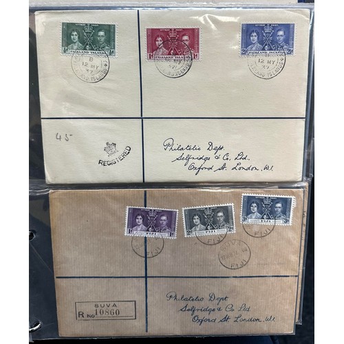 32 - British Commonwealth,1937 Coronation Omnibus (58), all plain covers, mostly first day. Qty 58