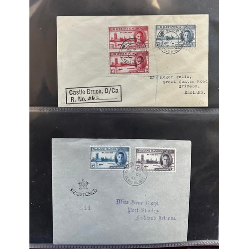 33 - British Commonwealth, 1946 Victory omnibus (86), in Royal Mail FDC album, mostly plain covers, but s... 