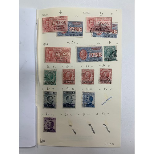 102 - Italian Colonies, small collection in remaindered approval booklet, including; Libia 1912 vals to 1l... 