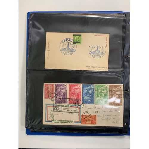 110 - Philippines, 1943-1959 small cover range in binder, to include; 1945 Victory ovpt, illustrated cover... 