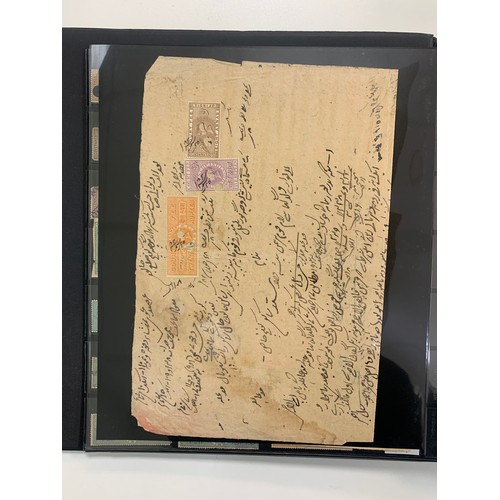 86 - India – Revenues, neatly presented and interesting collection in well-filled binder, including; Cour... 