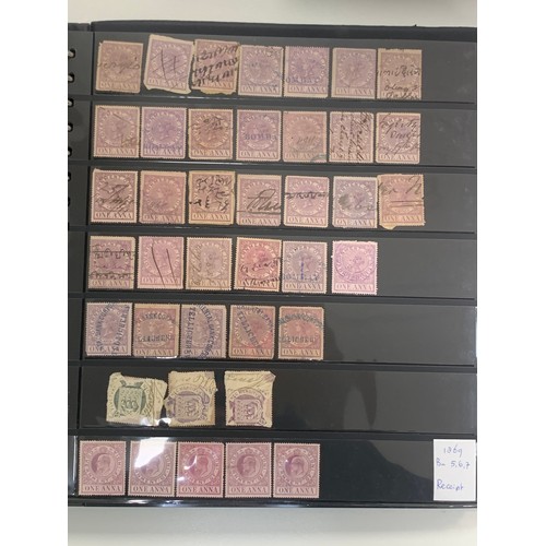 86 - India – Revenues, neatly presented and interesting collection in well-filled binder, including; Cour... 