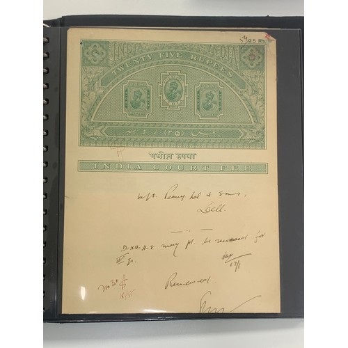 86 - India – Revenues, neatly presented and interesting collection in well-filled binder, including; Cour... 