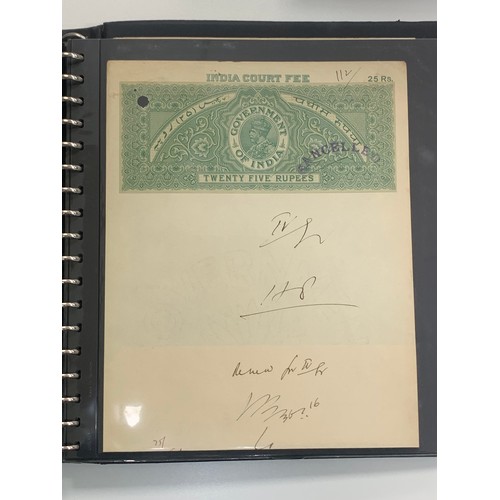 86 - India – Revenues, neatly presented and interesting collection in well-filled binder, including; Cour... 