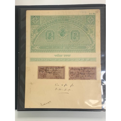 86 - India – Revenues, neatly presented and interesting collection in well-filled binder, including; Cour... 