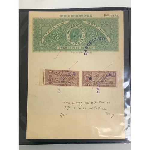 86 - India – Revenues, neatly presented and interesting collection in well-filled binder, including; Cour... 