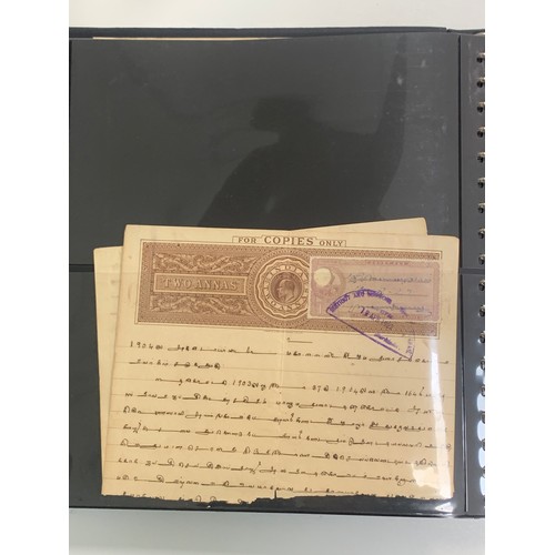 86 - India – Revenues, neatly presented and interesting collection in well-filled binder, including; Cour... 