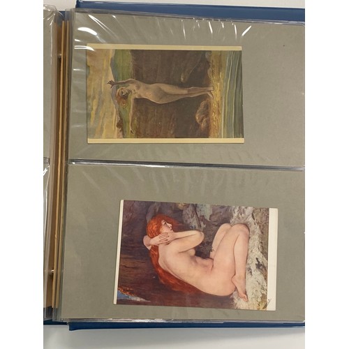 406 - Vintage glamour, range of vintage glamour / erotic postcards in binder. The majority appear to be re... 