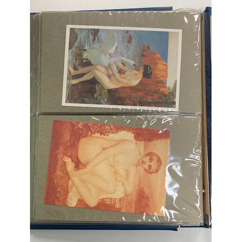 406 - Vintage glamour, range of vintage glamour / erotic postcards in binder. The majority appear to be re... 