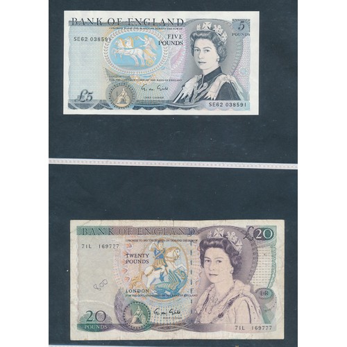 234 - GB Banknotes collection (15) with £50 Kentfield A77 uncirculated, £20 Gill 71L fine, Kentfield CH05 ... 