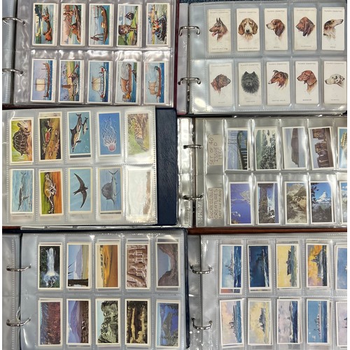 276 - Collection of cigarette cards and trade cards, all in plastic sleeves, in 10 albums, mainly complete... 