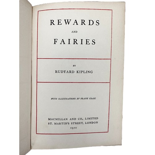 445 - KIPLING, Rudyard. - Rewards and Fairies with illustrations by Frank Craig, Macmillan & Co. London 19... 