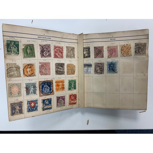 23 - Small world stamp collection in three old albums to include; Germany, France, USA, French Cols, Shan... 