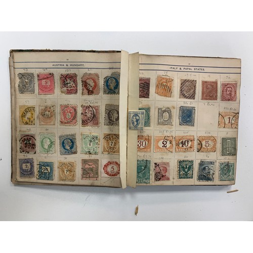 23 - Small world stamp collection in three old albums to include; Germany, France, USA, French Cols, Shan... 