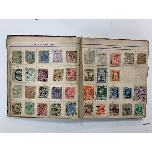 23 - Small world stamp collection in three old albums to include; Germany, France, USA, French Cols, Shan... 