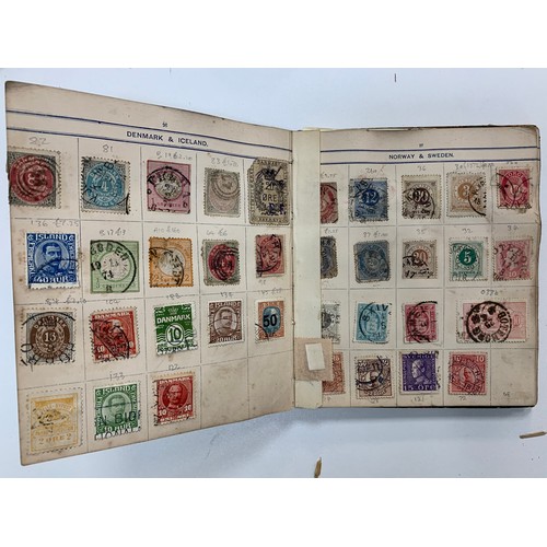 23 - Small world stamp collection in three old albums to include; Germany, France, USA, French Cols, Shan... 