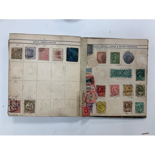 23 - Small world stamp collection in three old albums to include; Germany, France, USA, French Cols, Shan... 