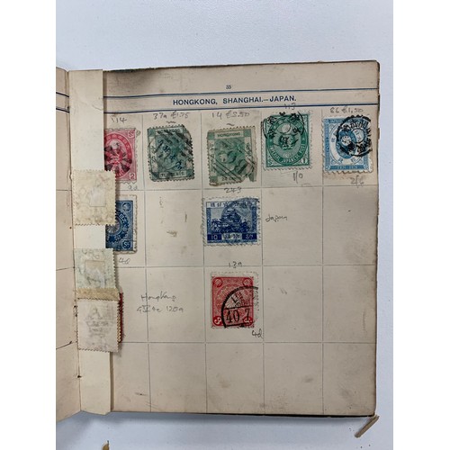 23 - Small world stamp collection in three old albums to include; Germany, France, USA, French Cols, Shan... 