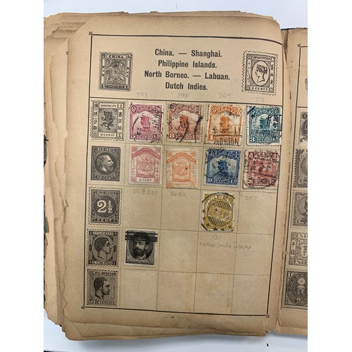 23 - Small world stamp collection in three old albums to include; Germany, France, USA, French Cols, Shan... 