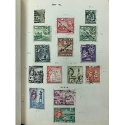 23 - Small world stamp collection in three old albums to include; Germany, France, USA, French Cols, Shan... 