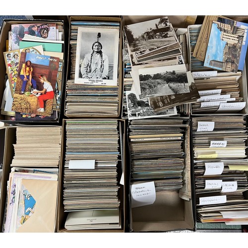 399 - Postcards - mainly topographical collection (approx. 4,000+), in eight shoe boxes, predominantly 195... 