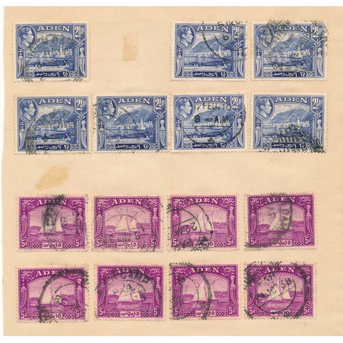 39A - Aden, 1937 duplicated U range on loose leaves, to include; 3a (x19), 1r (x17) & 5r (x26, some toning... 