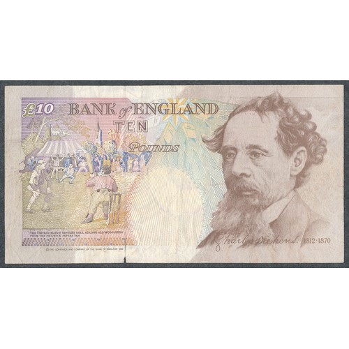 242A - Kentfield £10 D22 Error Banknote. D22 949251. Inverted watermark, strip running through Queens face.... 