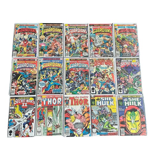 584 - Selection Of Marvel Comic Titles to include: Marvel Presents Guardians Of The Galaxy 1970s Nos 5, 6,... 