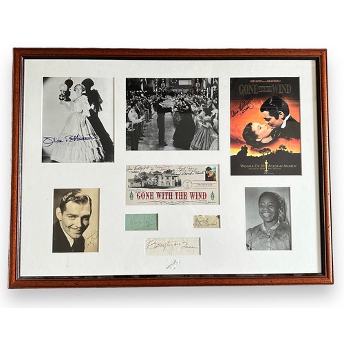 410A - Autograph Montage for Gone with the Wind (1939), comprising; a signed First Day Cover stamped envelo... 