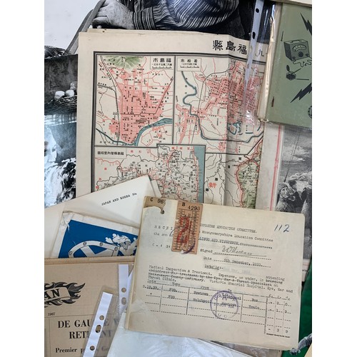 417A - Ephemera, large and interesting lot of various paper ephemera items, including maps with Japan, W& A... 