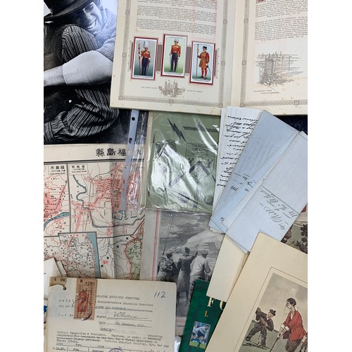 417A - Ephemera, large and interesting lot of various paper ephemera items, including maps with Japan, W& A... 