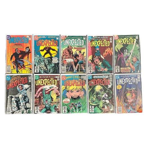 604 - DC Comics Unexpected 1980s Nos 199-201, 203-210, 212-219, 221-222: All 21 comics bagged & boarded, N... 