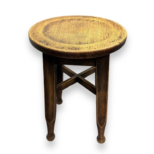 480 - Wooden four leg stool, generally excellent to good plus, approx. size: Stool H1902/48cm & round seat... 