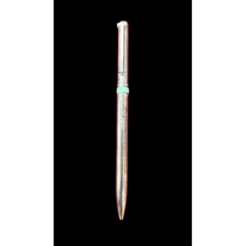 166 - Tiffany & Co. silver ballpoint pen with 'T' shaped clip, approx. L5