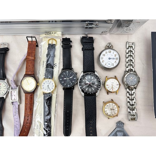 108 - A collection of 20 watches including Sekonda, Pulsar etc.  Two boxed.  Also a watch storage case and... 