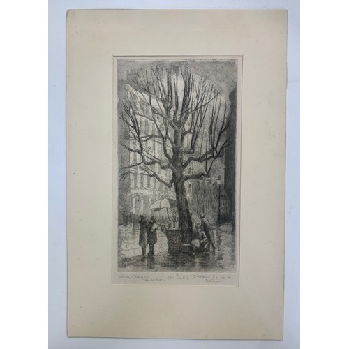 418 - Louisa Emily Thomson (British, 1883-1962), original street scene etching. Signed and titled below et... 