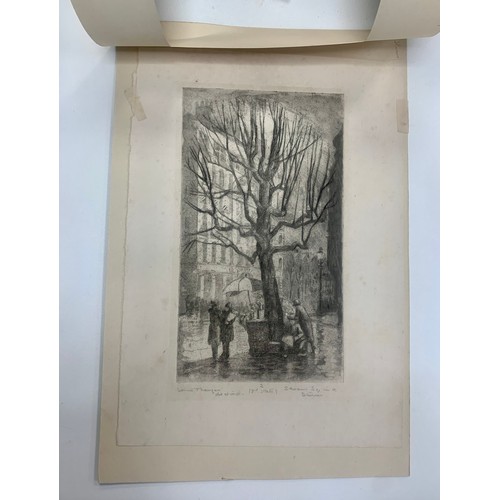 418 - Louisa Emily Thomson (British, 1883-1962), original street scene etching. Signed and titled below et... 