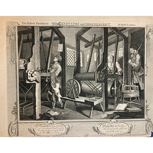 410 - William Hogarth (British, 1697-1764), nine 18th Century Prentice plates etchings to include; The Fel... 