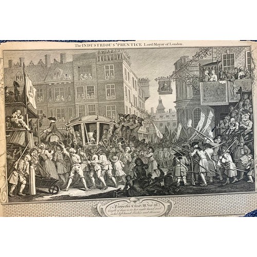 410 - William Hogarth (British, 1697-1764), nine 18th Century Prentice plates etchings to include; The Fel... 