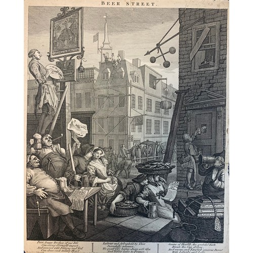 411 - William Hogarth (British, 1697-1764), range of seven 18th Century William Hogarth engraving plates, ... 