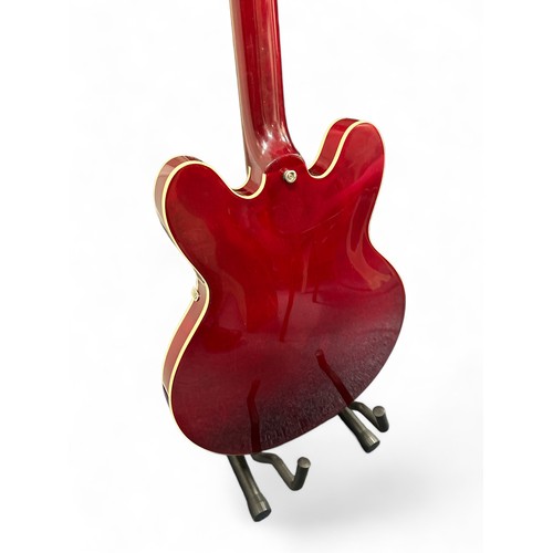 200 - Epiphone Dot CH Electric Guitar in a cherry red finish. In good condition; would be excellent but th... 