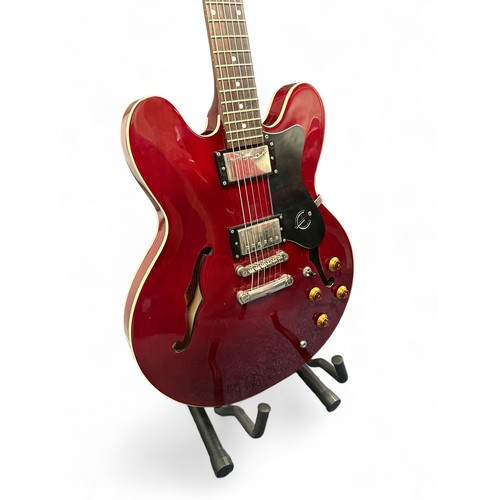 200 - Epiphone Dot CH Electric Guitar in a cherry red finish. In good condition; would be excellent but th... 