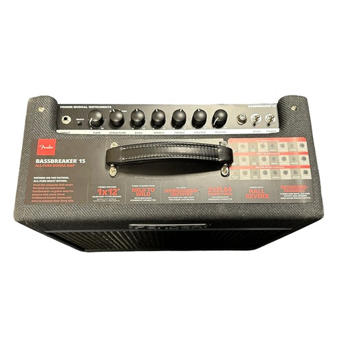 222 - Fender Bassbreaker 15 Watt Amplifier. An all-tube Fender guitar amplifier. In great cosmetic conditi... 