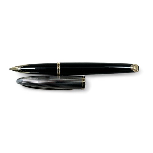 169 - Waterman, cased Waterman Carene Deluxe black and gold fountain pen, nib marked 18k, in original case... 