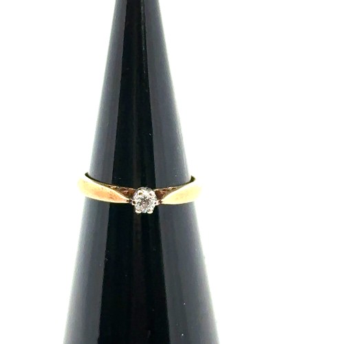 1 - An 18ct gold and diamond ring, diamond approx 0.10ct. Size J.

Please see the buyer's terms and cond... 