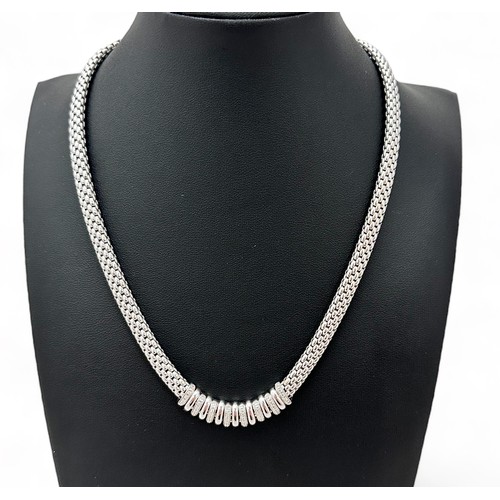 44 - A FOPE 18ct white gold and diamond reversible necklet, the centrepiece of which comprised of fifteen... 